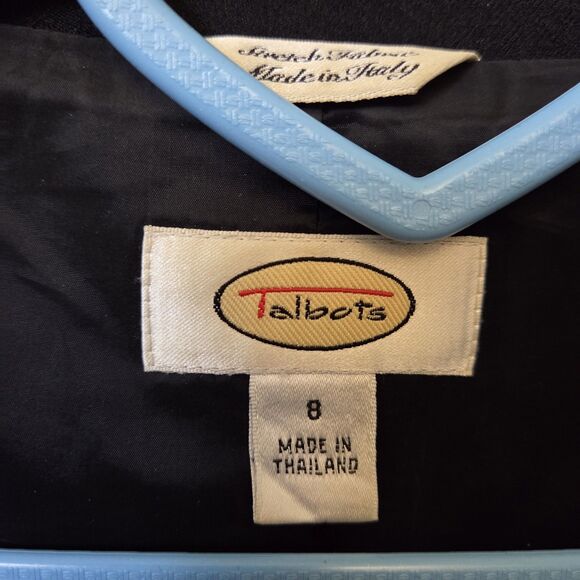 TALBOTS Short Military Style Jacket Size 8 Nehru Collar Fine Wool - Picture 7 of 11